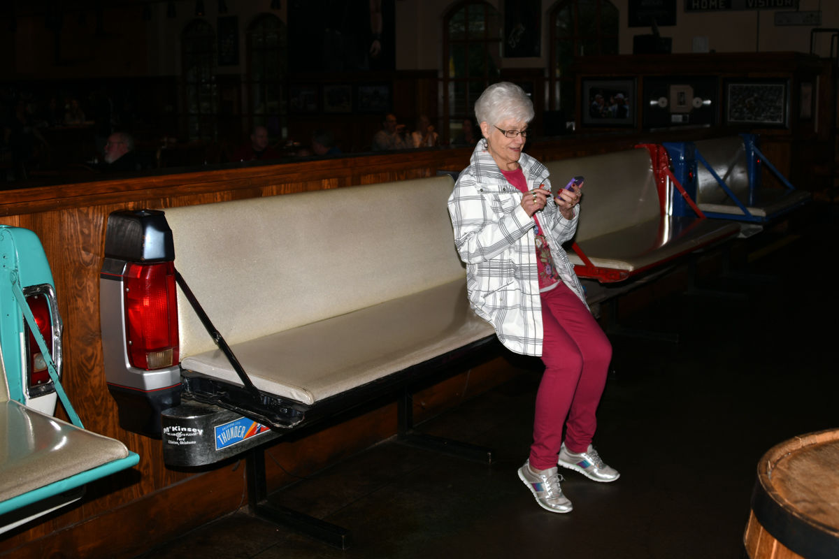 009 Frieda Goertzen checking out her selfie.JPG